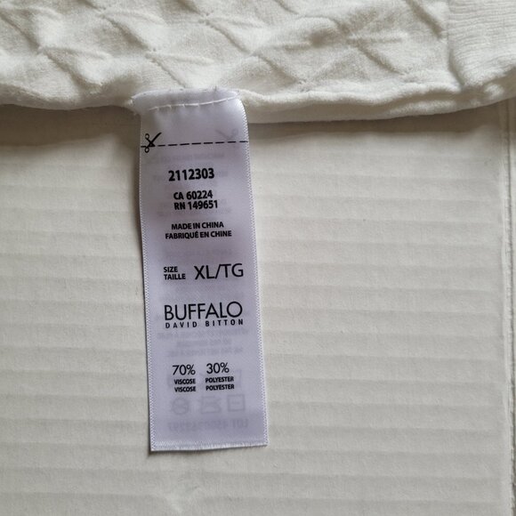 Buffalo David Bitton sweater white pull over preppy long sleeve cottagecore XL - Picture 10 of 16